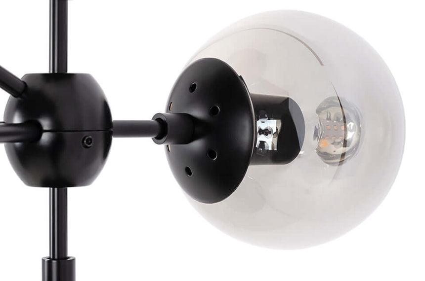 Lampă suspendată Planetario 10 negru - abajururi fumuriiMobCenter