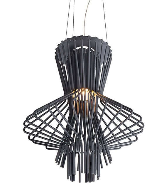 Lampă suspendată Straw gri - oțel carbonMobCenter