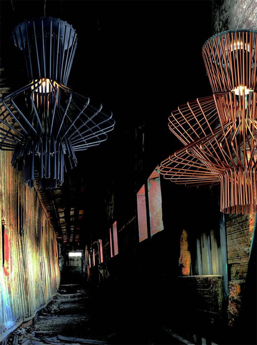 Lampă suspendată Straw gri - oțel carbonMobCenter