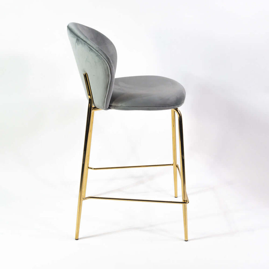 Lily scaun de bar confortabil de 65 cm, culoarea griMobCenter