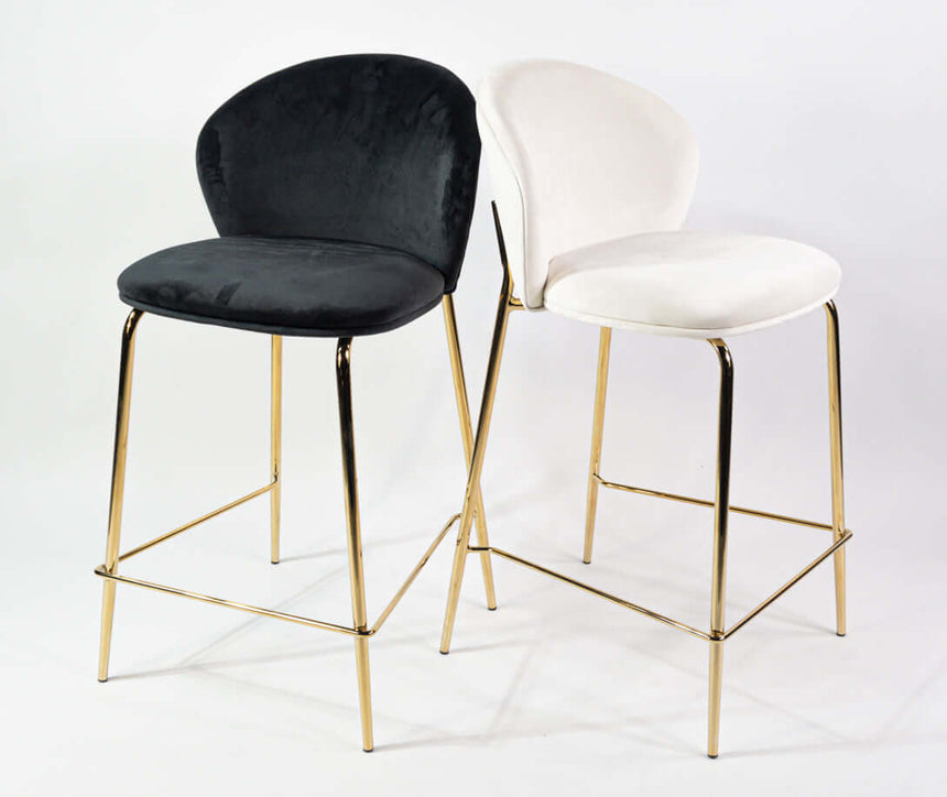 Lily scaun de bar confortabil de 65 cm, culoarea negruMobCenter