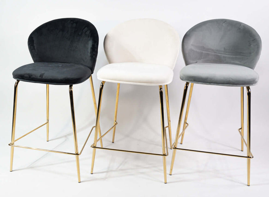 Lily scaun de bar confortabil de 65 cm, culoarea negruMobCenter