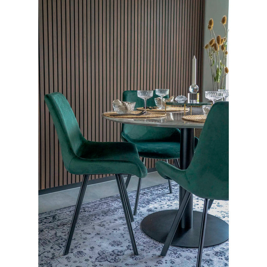 Masă de dining Bolzano, ø110 cm – cu picioare de culoare neagrăMobCenter