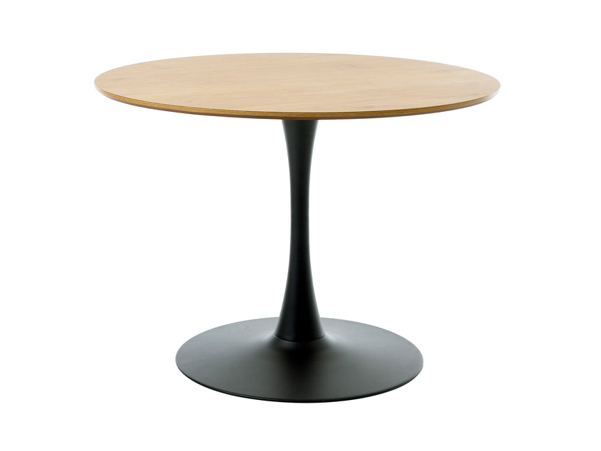 Masă de dining CESURA Ø100 cm, blat din melamină cu aspect de stejarMobCenter