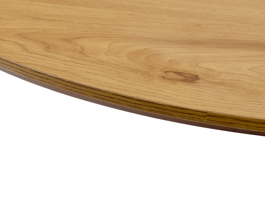 Masă de dining CESURA Ø100 cm, blat din melamină cu aspect de stejarMobCenter