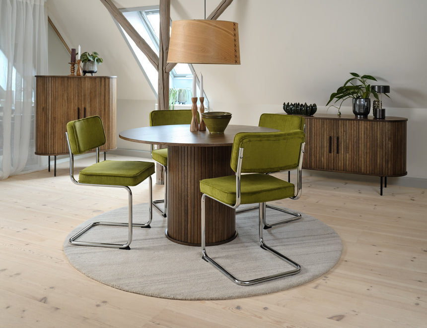 Masă de dining NOLA Ø120 cm, culoare stejar afumatMobCenter