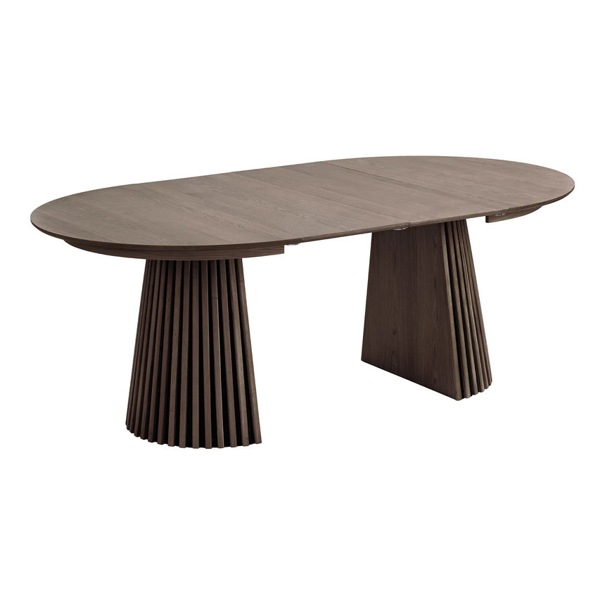 Masă de dining Osaka ø120 cm / 120–160-200 cm, culoare stejar afumatMobCenter
