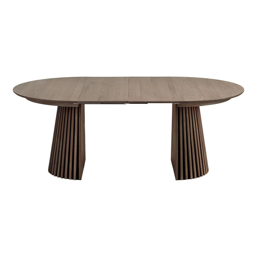 Masă de dining Osaka ø120 cm / 120–160-200 cm, culoare stejar afumatMobCenter