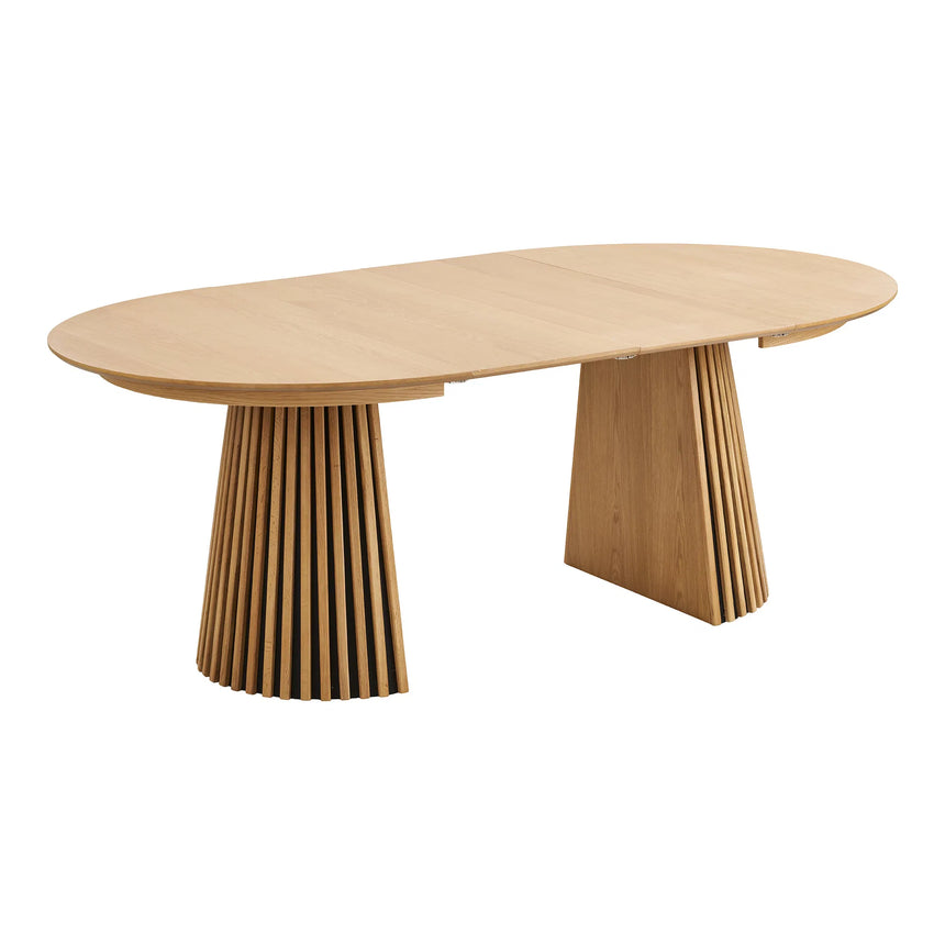 Masă de dining Osaka ø120 cm / 120–160-200 cm, culoare stejar naturMobCenter