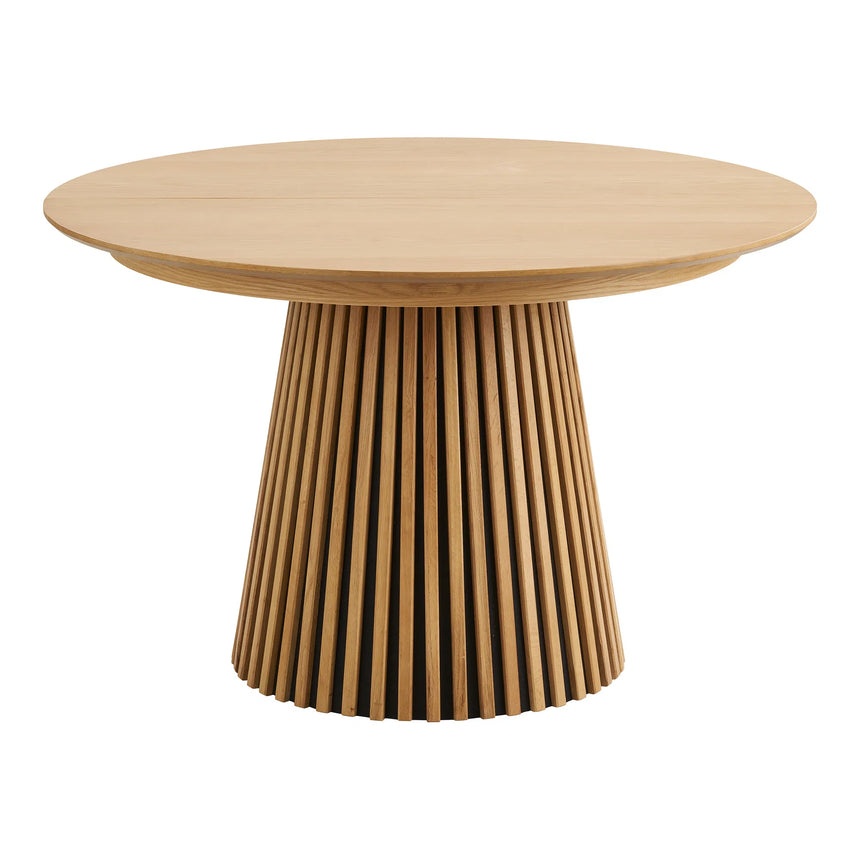 Masă de dining Osaka ø120 cm / 120–160-200 cm, culoare stejar naturMobCenter