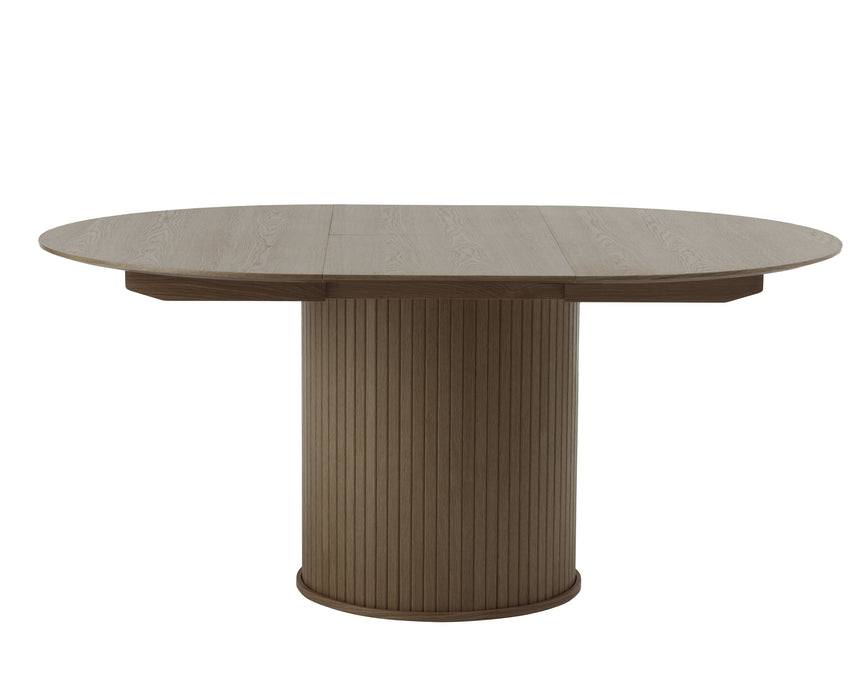 Masă de dining extensibilă NOLA Ø120–167 cm – Stejar AfumatMobCenter