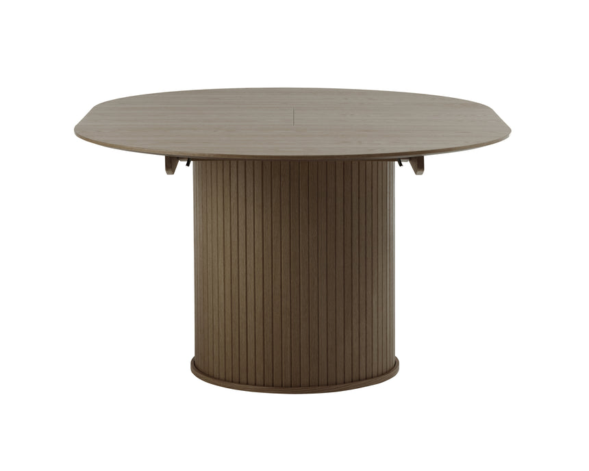 Masă de dining extensibilă NOLA Ø120–167 cm – Stejar AfumatMobCenter