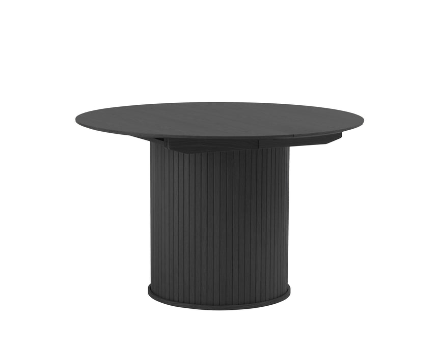 Masă de dining extensibilă NOLA Ø120–167 cm – Stejar NegruMobCenter