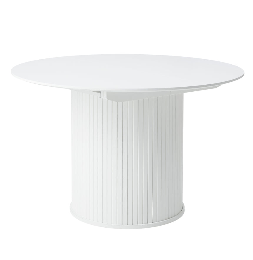 Masă de dining extensibilă Nola Ø120–167 cm – Stejar AlbMobCenter