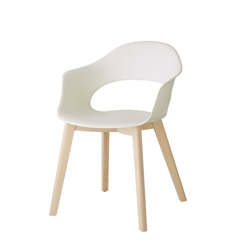 Scaun Natural Lady B - design cald din lemn și plastic