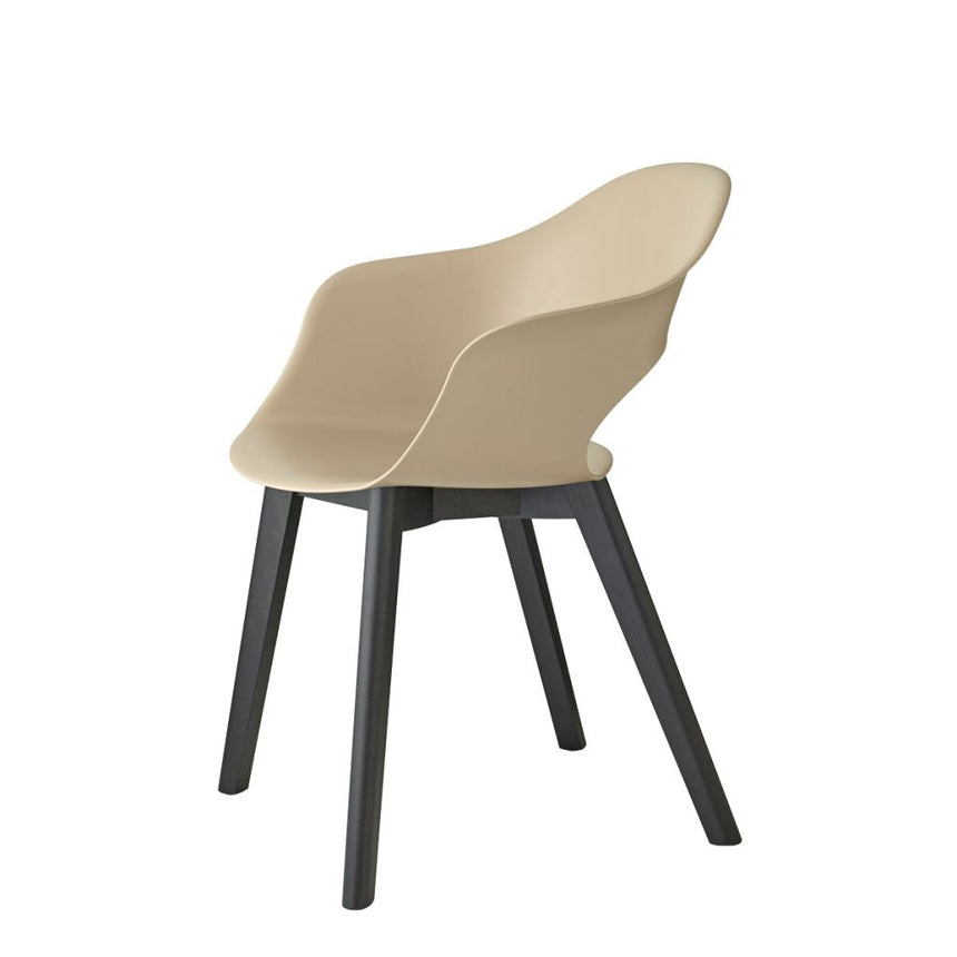 Scaun Natural Lady B - design cald din lemn și plastic