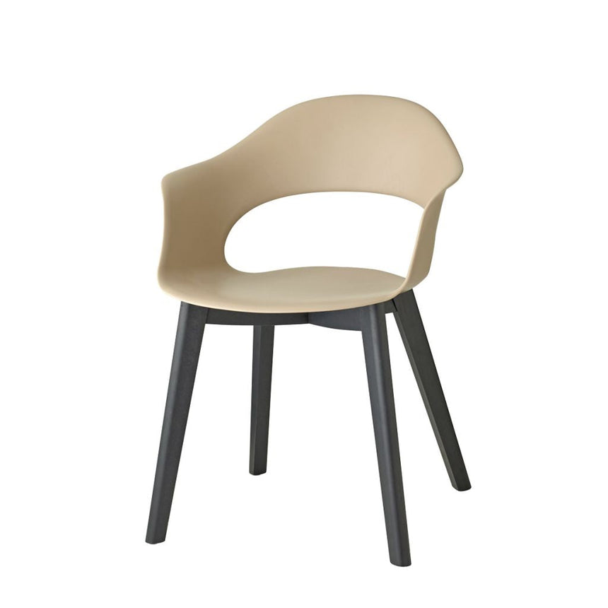 Scaun Natural Lady B - design cald din lemn și plastic