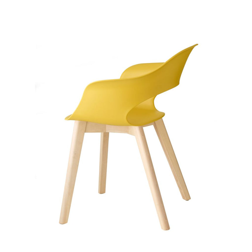 Scaun Natural Lady B - design cald din lemn și plastic