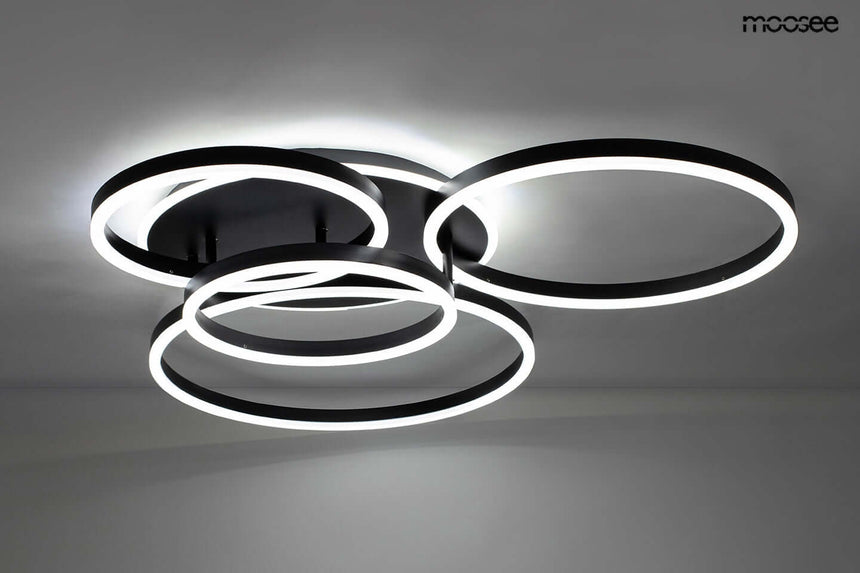 Plafon / plafon lampă Rings 5 negruMobCenter