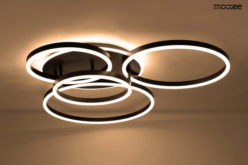 Plafon / plafon lampă Rings 5 negruMobCenter