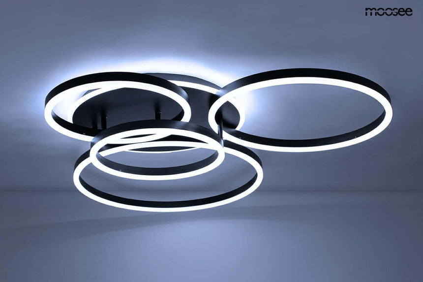 Plafon / plafon lampă Rings 5 negruMobCenter