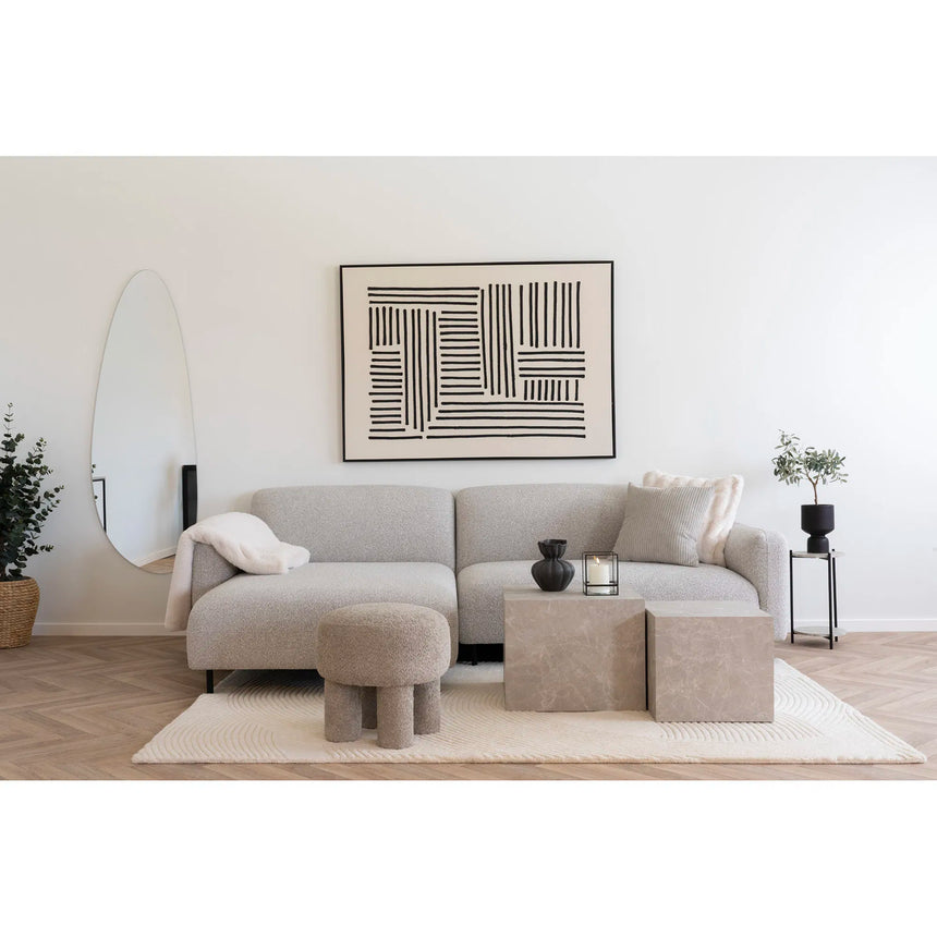 Salvador Lounge Sofa, left facing, bouclé, light greyMobCenter