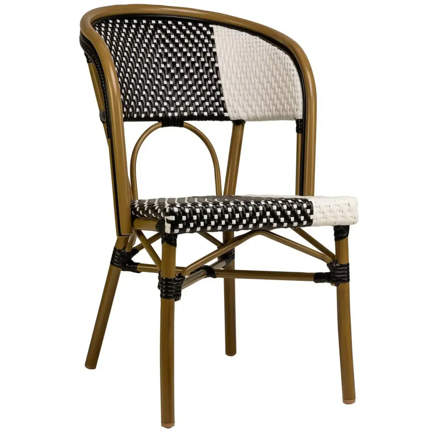 Santa Cruz scaun de terasa pentru exterior culoare negru/albMobCenter