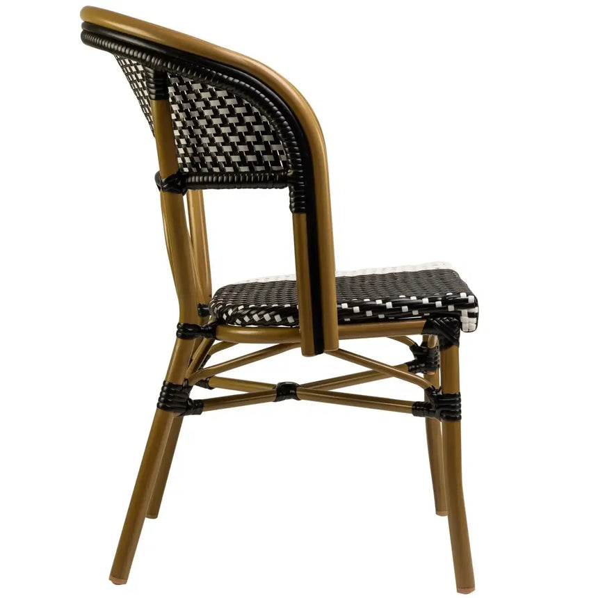 Santa Cruz scaun de terasa pentru exterior culoare negru/albMobCenter