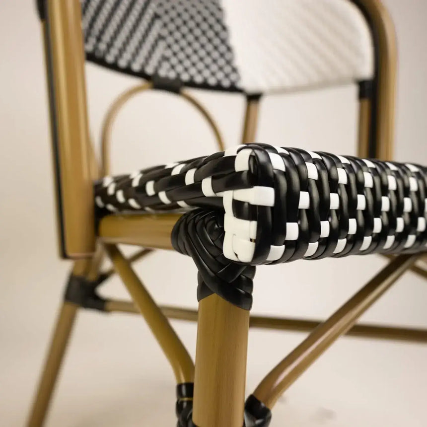 Santa Cruz scaun de terasa pentru exterior culoare negru/albMobCenter