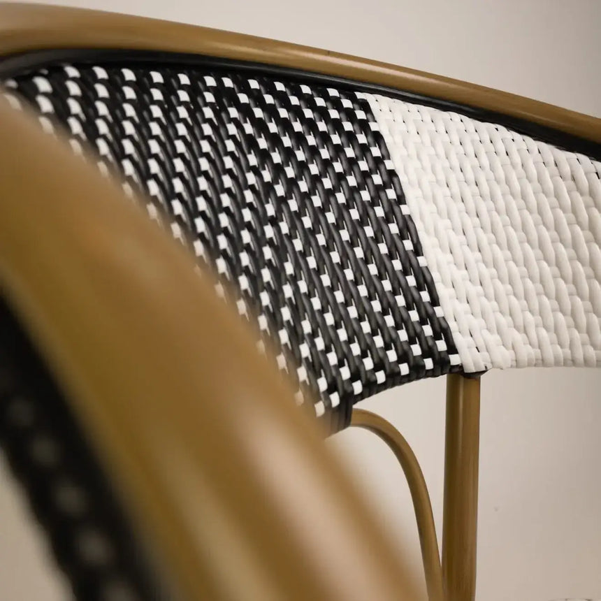 Santa Cruz scaun de terasa pentru exterior culoare negru/albMobCenter