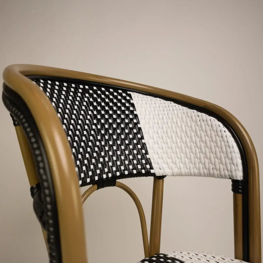 Santa Cruz scaun de terasa pentru exterior culoare negru/albMobCenter