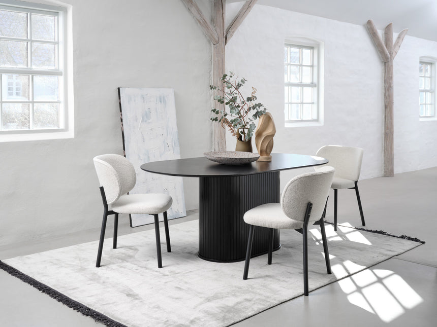 Scaun SWAN din bouclé alb unt – disponibil în mai multe culoriMobCenter