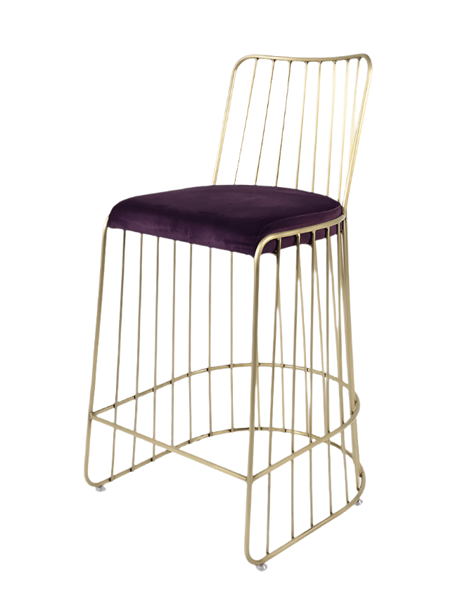 Scaun de bar CA Cleo – cadru auriu vechi, șezut movMobCenter