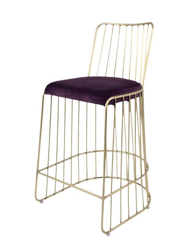 Scaun de bar CA Cleo – cadru auriu vechi, șezut movMobCenter