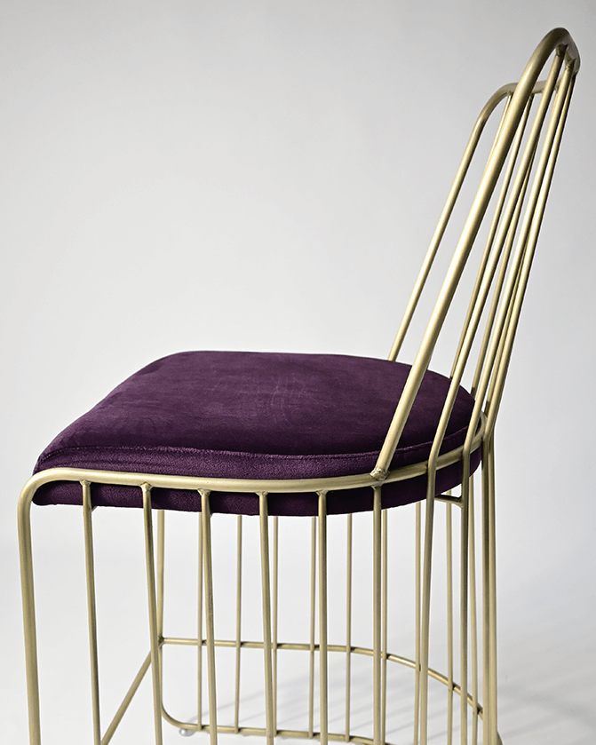 Scaun de bar CA Cleo – cadru auriu vechi, șezut movMobCenter