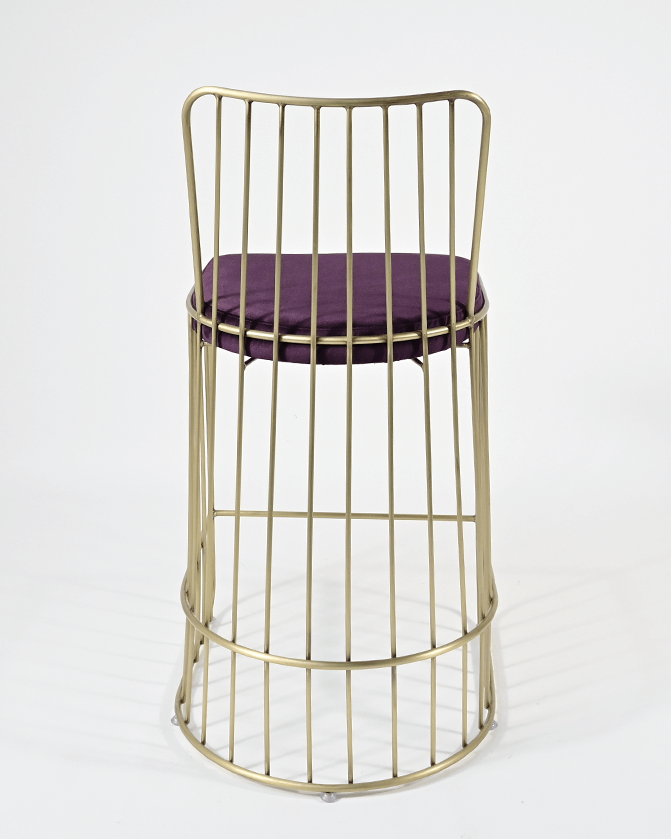 Scaun de bar CA Cleo – cadru auriu vechi, șezut movMobCenter