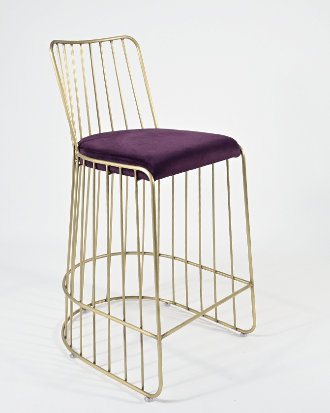 Scaun de bar CA Cleo – cadru auriu vechi, șezut movMobCenter