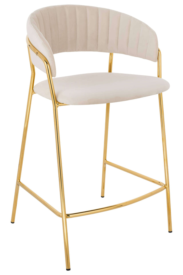 Scaun de bar KH Margo, culoare bej, înălțime 65 cmMobCenter