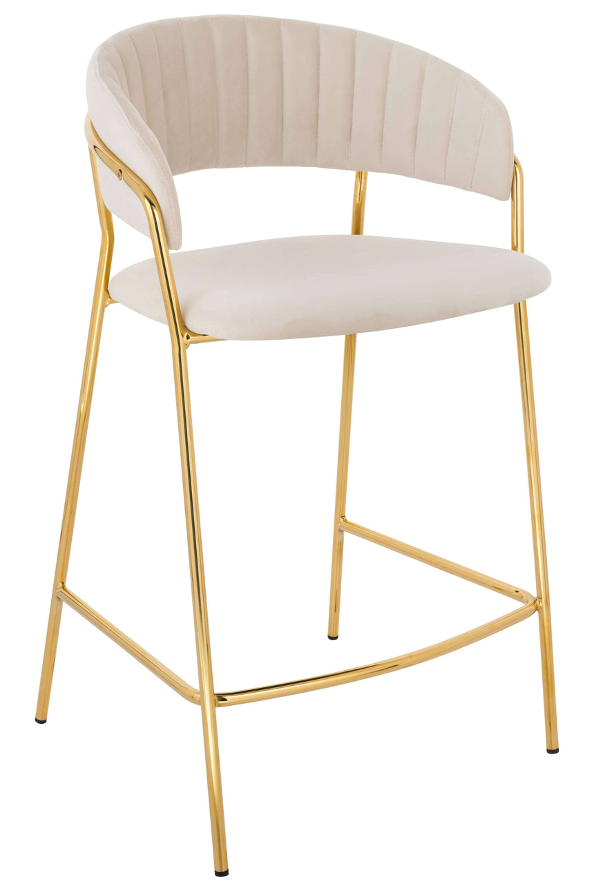 Scaun de bar KH Margo, culoare bej, înălțime 65 cmMobCenter