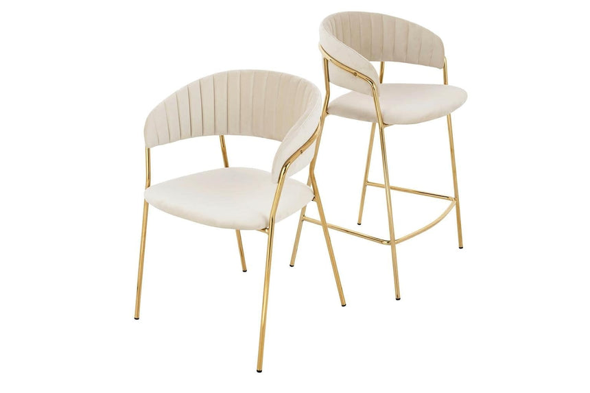 Scaun de bar KH Margo, culoare bej, înălțime 65 cmMobCenter