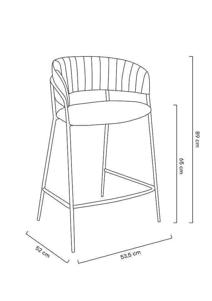 Scaun de bar KH Margo, culoare kaki, înălțime 65 cmMobCenter
