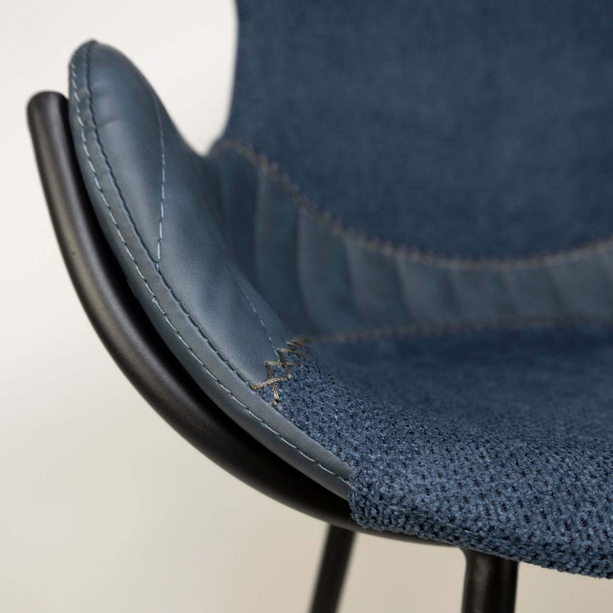 Scaun de bar pentru restaurant Alya, culoare albastrăMobCenter