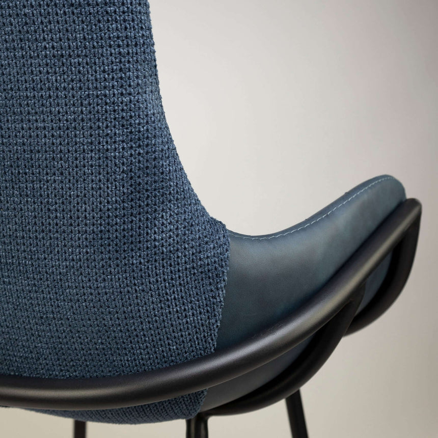 Scaun de bar pentru restaurant Alya, culoare albastrăMobCenter