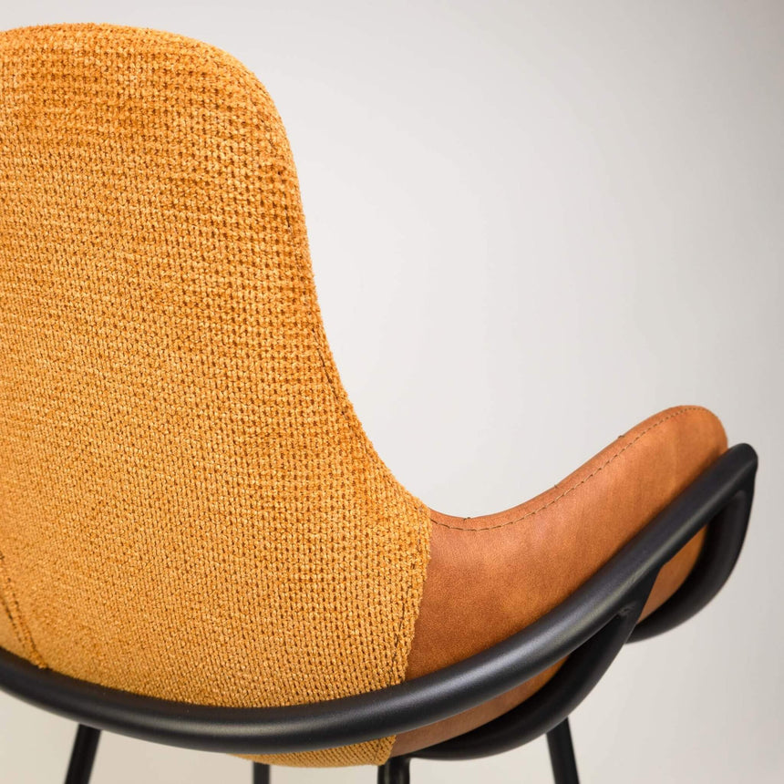 Scaun de bar pentru restaurant Alya, culoare galbenMobCenter