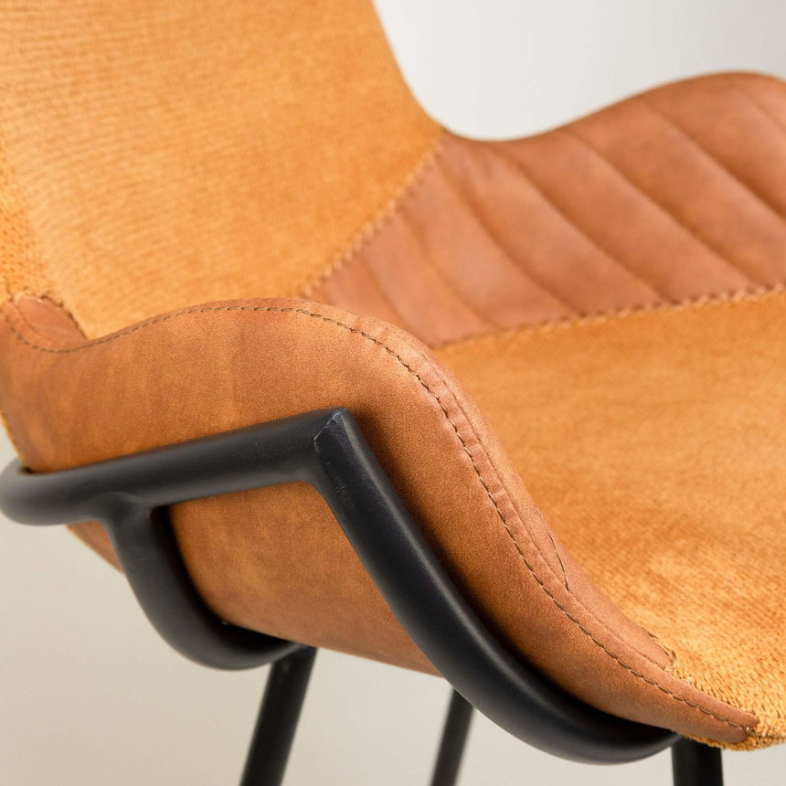 Scaun de bar pentru restaurant Alya, culoare galbenMobCenter