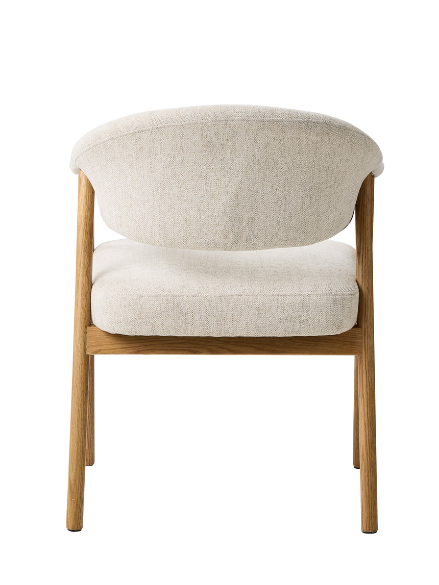 Scaun de dining ELK din lemn de stejar, culoare nisipMobCenter