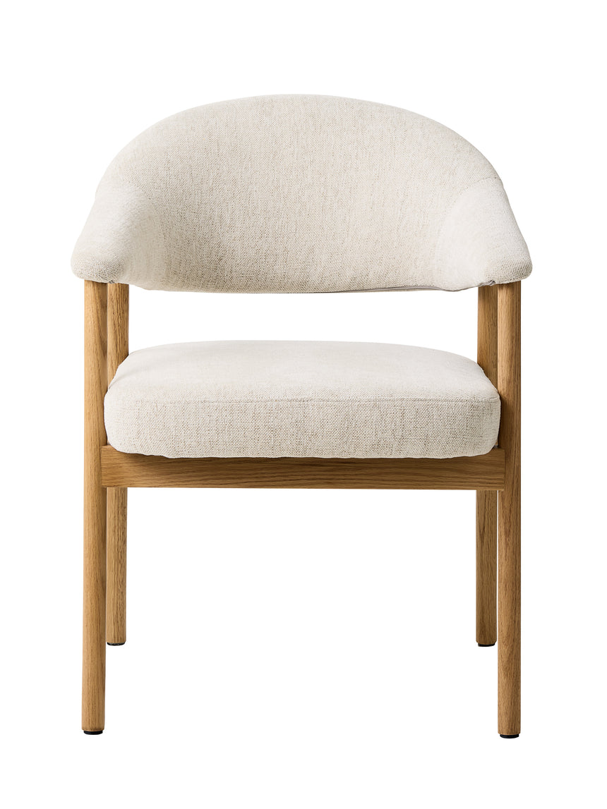 Scaun de dining ELK din lemn de stejar, culoare nisipMobCenter