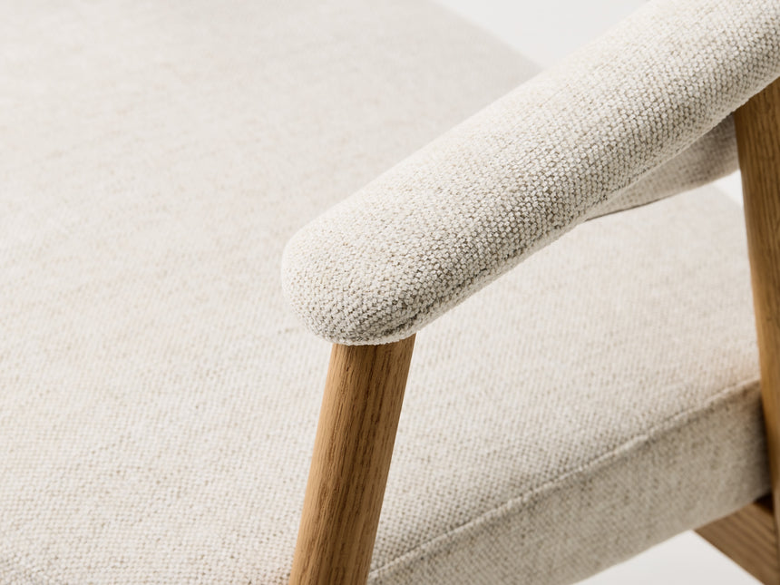 Scaun de dining ELK din lemn de stejar, culoare nisipMobCenter