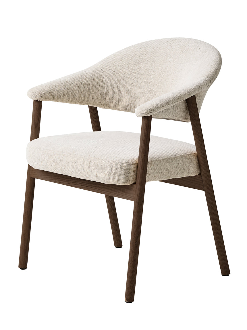 Scaun de dining ELK din stejar afumat, culoare nisipMobCenter