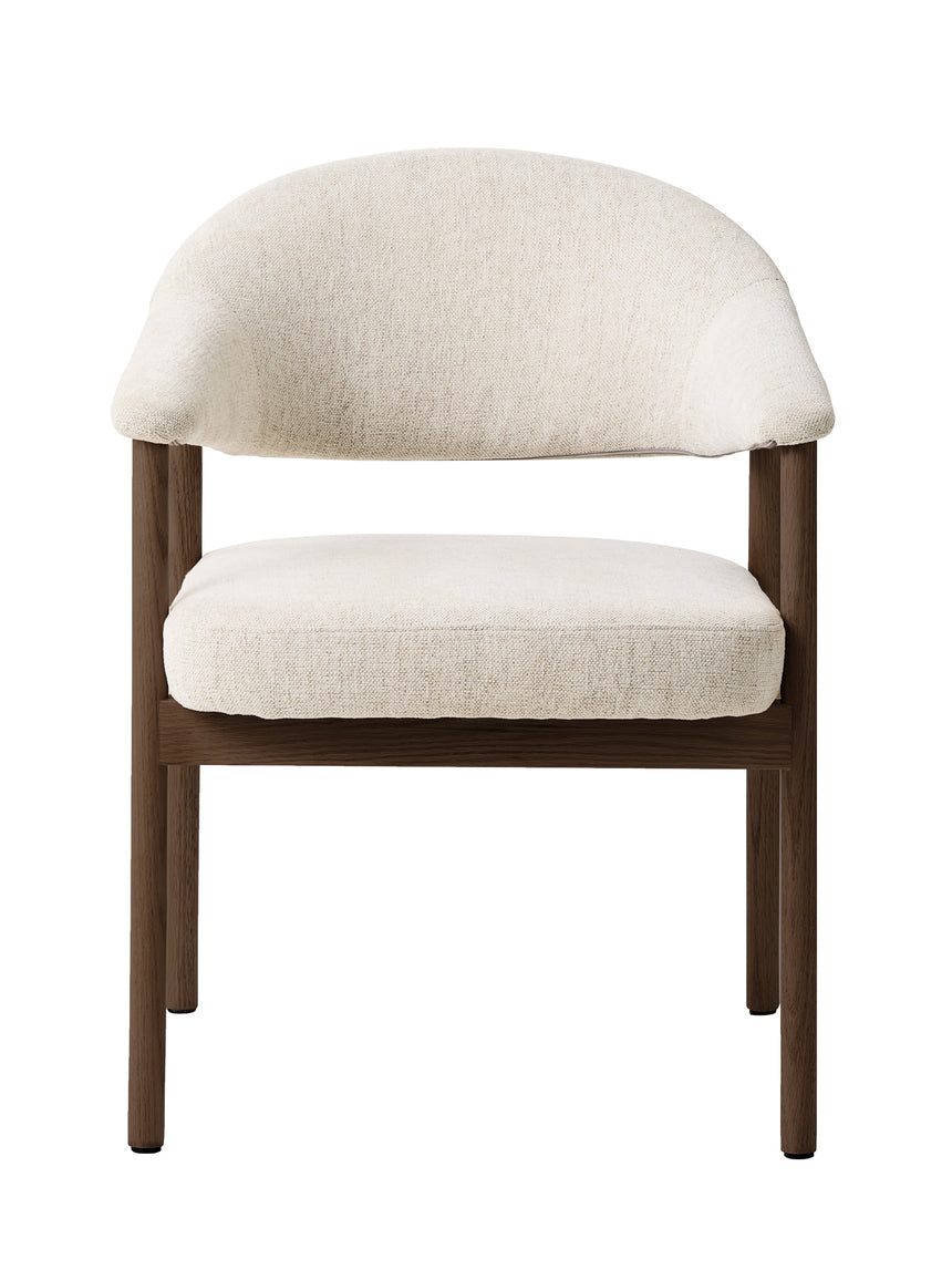 Scaun de dining ELK din stejar afumat, culoare nisipMobCenter